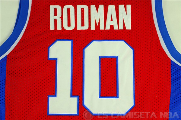 Camiseta Rodman #10 Detroit Pistons Rojo - Haga un click en la imagen para cerrar